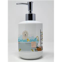 7.25 x 3.5 in. Great Pyrenees Ceramic Soap Dispenser