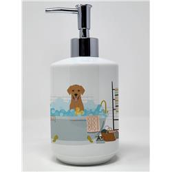 7.25 x 3.5 in. Red Fox Labrador Retriever Ceramic Soap Dispenser