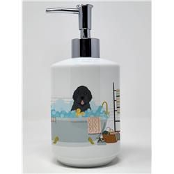7.25 x 3.5 in. Black Newfoundland Ceramic Soap Dispenser