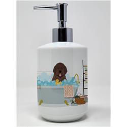 7.25 x 3.5 in. Brown Newfoundland Ceramic Soap Dispenser