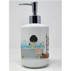 7.25 x 3.5 in. Landseer Newfoundland Ceramic Soap Dispenser
