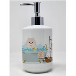 7.25 x 3.5 in. White Pomeranian Ceramic Soap Dispenser