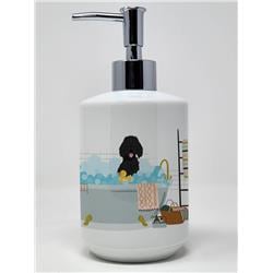7.25 x 3.5 in. Standard Black Poodle Ceramic Soap Dispenser