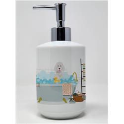 7.25 x 3.5 in. Standard White Poodle Ceramic Soap Dispenser