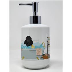 7.25 x 3.5 in. Toy Black Poodle Ceramic Soap Dispenser