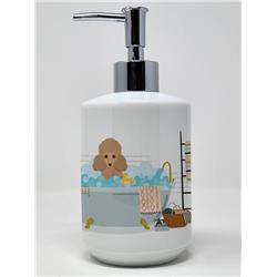 7.25 x 3.5 in. Toy Apricot Poodle Ceramic Soap Dispenser