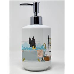 7.25 x 3.5 in. Black Scottish Terrier Ceramic Soap Dispenser