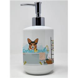 7.25 x 3.5 in. Sable Pembroke Corgi Ceramic Soap Dispenser