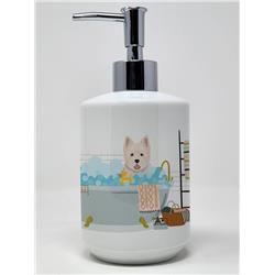 7.25 x 3.5 in. Westie West Highland White Terrier Ceramic Soap Dispenser