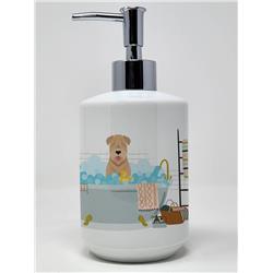 7.25 x 3.5 in. Red Wheaten Terrier Ceramic Soap Dispenser