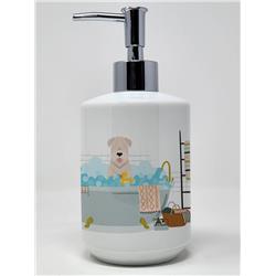 7.25 x 3.5 in. Soft Coated Wheaten Terrier Ceramic Soap Dispenser