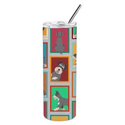 Picture of Carolines Treasures MLM1104TBL20 20 oz Lots of Schnauzer Stainless Steel Skinny Tumbler