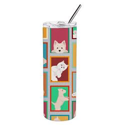 Picture of Carolines Treasures MLM1105TBL20 20 oz Lots of Westie Stainless Steel Skinny Tumbler