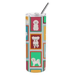 Picture of Carolines Treasures MLM1106TBL20 20 oz  Lots of Bichon Frise Stainless Steel Skinny Tumbler