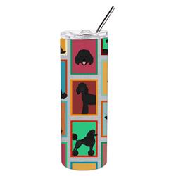 Picture of Carolines Treasures MLM1108TBL20 20 oz  Lots of Black Standard Poodle Stainless Steel Skinny Tumbler