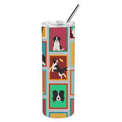 Picture of Carolines Treasures MLM1111TBL20 20 oz  Lots of Border Collie Stainless Steel Skinny Tumbler
