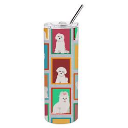 Picture of Carolines Treasures MLM1123TBL20 20 oz Lots of Maltese Stainless Steel Skinny Tumbler