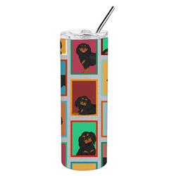 Picture of Carolines Treasures MLM1124TBL20 20 oz  Lots of Black &amp; Tan Cavalier King Charles Spaniel Stainless Steel Skinny Tumbler