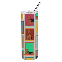 Picture of Carolines Treasures MLM1128TBL20 20 oz  Lots of Airedale Terrier Stainless Steel Skinny Tumbler