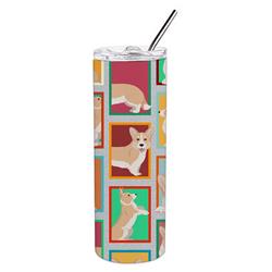 Picture of Carolines Treasures MLM1133TBL20 20 oz  Lots of Fawn Cardigan Corgi Stainless Steel Skinny Tumbler
