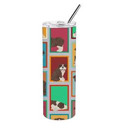 Picture of Carolines Treasures MLM1135TBL20 20 oz  Lots of Brindle English Bulldog Stainless Steel Skinny Tumbler