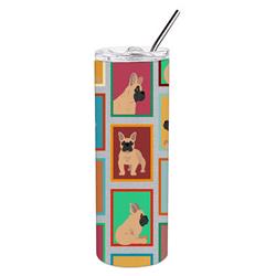 Picture of Carolines Treasures MLM1136TBL20 20 oz  Lots of Fawn French Bulldog Stainless Steel Skinny Tumbler