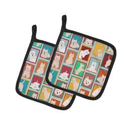 MLM1105PTHD 7.5 x 7.5 in. Unisex Lots of Westie Pair of Pot Holders
