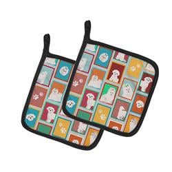 MLM1123PTHD 7.5 x 7.5 in. Unisex Lots of Maltese Pair of Pot Holders