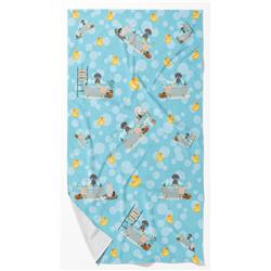 42 x 24 in. Unisex Blue & Tan Dachshund Bath Towel - Large