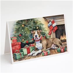 DAC1228GCA7P 5 x 7 in. Pit Bull Terrier Christmas Greeting Cards & Envelopes - Pack of 8