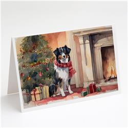 DAC1230GCA7P 5 x 7 in. Australian Shepherd Christmas Greeting Cards & Envelopes - Pack of 8