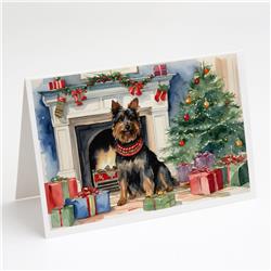 DAC1232GCA7P 5 x 7 in. Australian Terrier Christmas Greeting Cards & Envelopes - Pack of 8