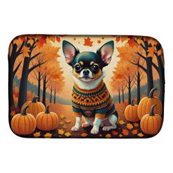 DAC1035DDM 21 x 14 in. Tricolor Chihuahua Fall Dish Drying Mat