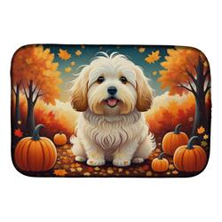 DAC1041DDM 21 x 14 in. Coton De Tulear Fall Dish Drying Mat