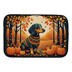 DAC1042DDM 21 x 14 in. Dachshund Fall Dish Drying Mat