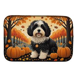21 x 14 in. Unisex Havanese Fall Dish Drying Mat