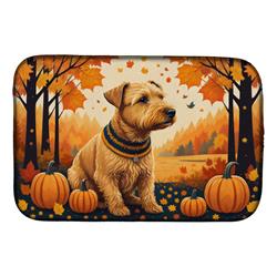 21 x 14 in. Unisex Lakeland Terrier Fall Dish Drying Mat