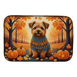 21 x 14 in. Unisex Norfolk Terrier Fall Dish Drying Mat