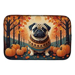 DAC1065DDM 21 x 14 in. Fawn Pug Fall Dish Drying Mat