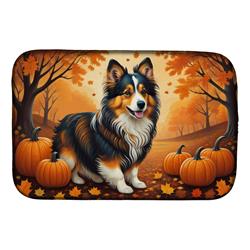 DAC1071DDM 21 x 14 in. Sheltie Fall Dish Drying Mat