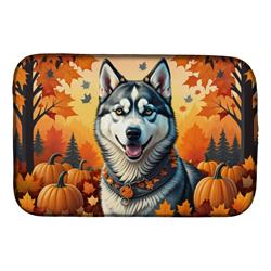 DAC1074DDM 21 x 14 in. Siberian Husky Fall Dish Drying Mat