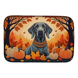 21 x 14 in. Unisex Weimaraner Fall Dish Drying Mat