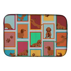 Picture of Carolines Treasures MLM1098DDM 21 x 14 in. Unisex Lots of Longhaired Red Dachshund Dish Drying Mat