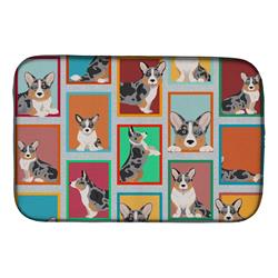 Picture of Carolines Treasures MLM1102DDM 21 x 14 in. Unisex Lots of Blue Merle Welsh Cardigan Corgi Dish Drying Mat