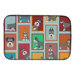 Picture of Carolines Treasures MLM1104DDM 21 x 14 in. Lots of Schnauzer Dish Drying Mat