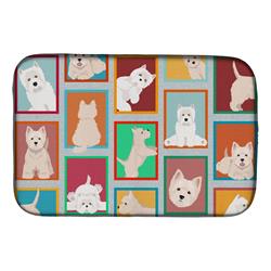 Picture of Carolines Treasures MLM1105DDM 21 x 14 in. Lots of Westie Dish Drying Mat