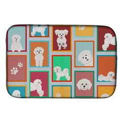 Picture of Carolines Treasures MLM1106DDM 21 x 14 in. Lots of Bichon Frise Dish Drying Mat