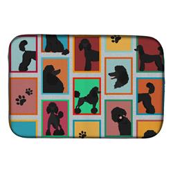 Picture of Carolines Treasures MLM1108DDM 21 x 14 in. Unisex Lots of Black Standard Poodle Dish Drying Mat