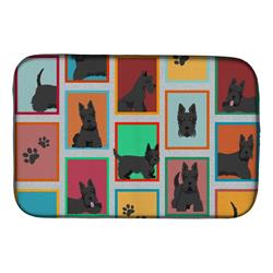 Picture of Carolines Treasures MLM1109DDM 21 x 14 in. Lots of Scottish Terrier Dish Drying Mat