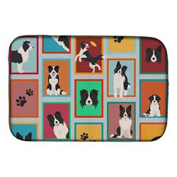 Picture of Carolines Treasures MLM1111DDM 21 x 14 in. Lots of Border Collie Dish Drying Mat